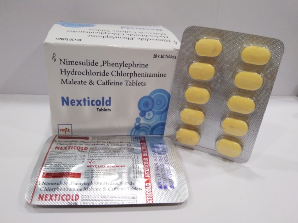 NIMESULIDE-100MG+PHENYLEPHRINE HCL-10MG+CHLORPHENIRAMINE -5MG+CAFFEINE ANHYDROUS-25MG
